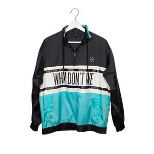 Why Don’t We Band Black Turquoise Concert Pullover Windbreaker XS